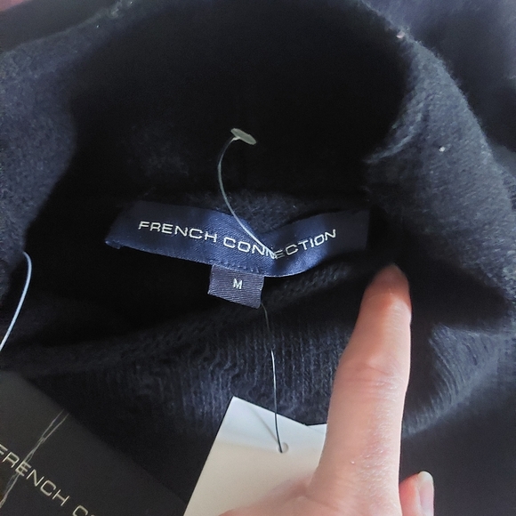 French Connection The Ella wool blend black and white knit sweater Medium M - Picture 6 of 9